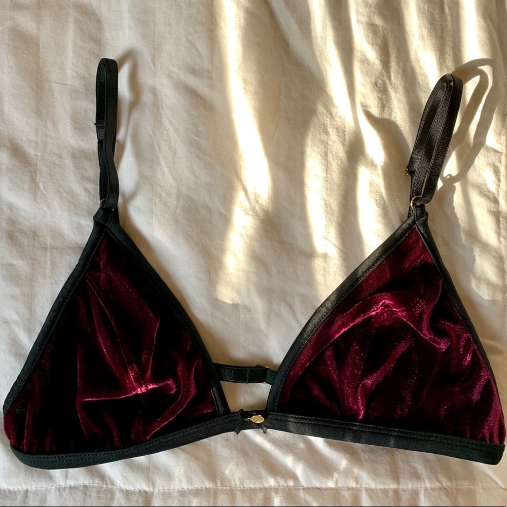Shimmery velvet bralette from Gooseberry Intimates